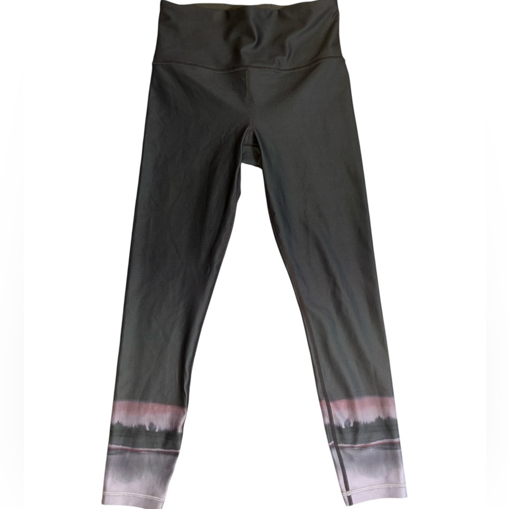 Athleta High Rise Elation 7/8 Tight Leggings Women S Green Marble Hem NWT $89